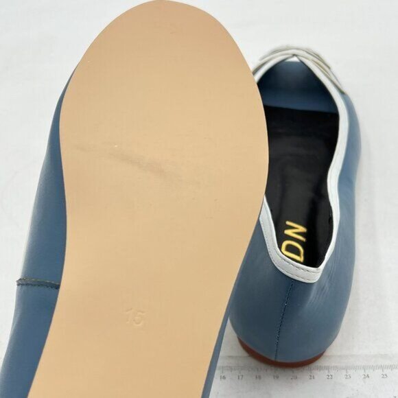 YDN Women Cutout Ballet Flats Peep Toe Loafer Pumps Comfy Slip On Casual Blue - Picture 6 of 7